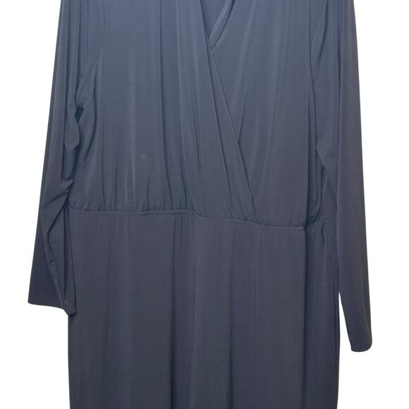 Chico's Plus Size 4 XXL Black Wide Leg Long Sleeve V- Neck Jumpsuit - Picture 3 of 7